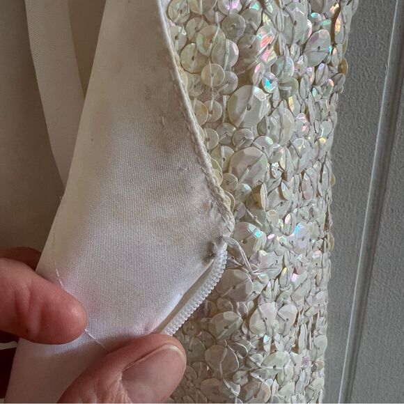 Vintage Alyce Designs Elegant Sequin Gown with Slit - Picture 7 of 11